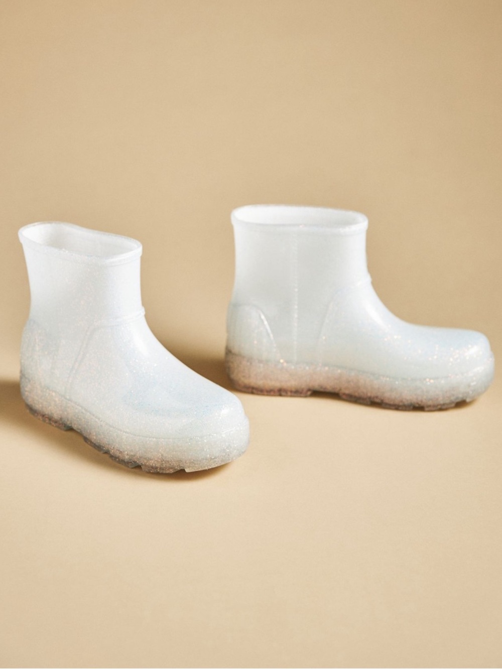 UGG Glitter Drizlita Short Rain Boots - Pearl White with Glitter - 9 - Picture 3 of 10